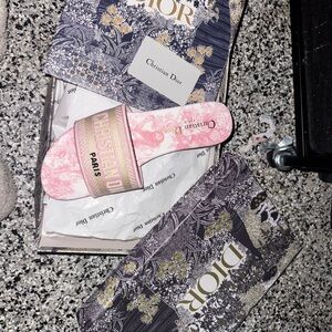 Dior Pink and Cream Sandals